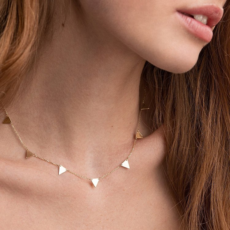 Золоте кольє "Трикутники" кол01454 від ювелірного магазину Онікс