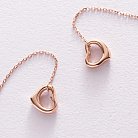 Золоті сережки "Сердечка" на ланцюжку (фіаніти) с07568 от ювелирного магазина Оникс - 3