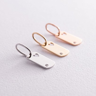 Кулон "Сердечко" для гравировки (красное золото) п03243 №4