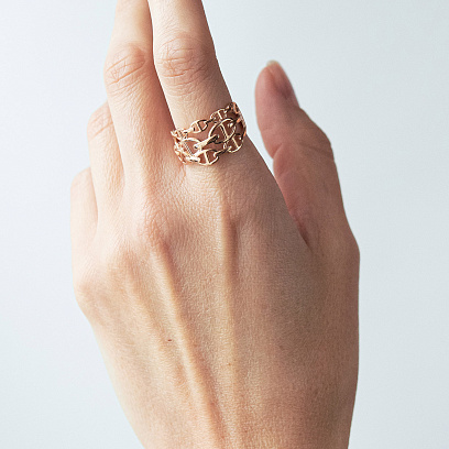 Золота каблучка "Helen" к08413 №5