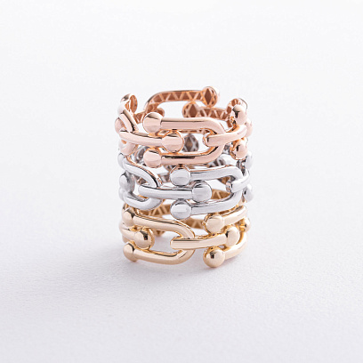 Кольцо "Фантазия" в желтом золоте к08468 №4