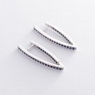Срібні сережки "Ініціатива" (чорні фіаніти) 123247 от ювелирного магазина Оникс - 6