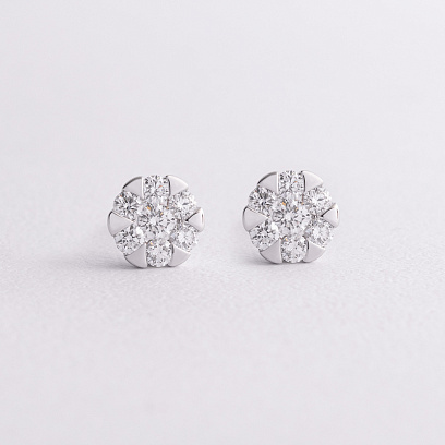 Золотые серьги - пусеты (бриллианты) сб0621lg