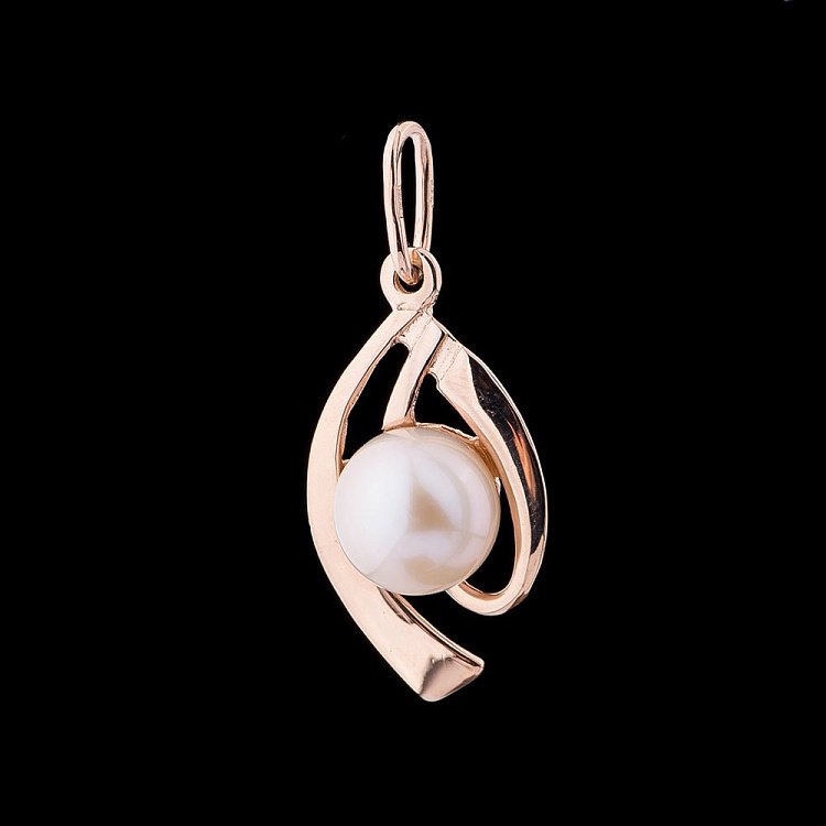 Золотая подвеска (культ. пресн. жемчуг) п01401 от ювелирного магазина Оникс