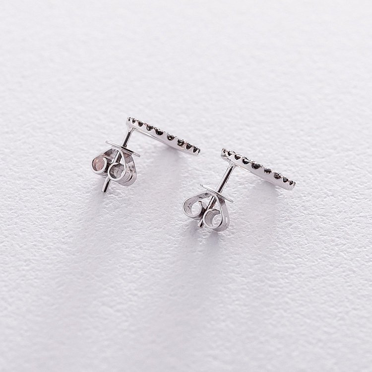 Золотые серьги-пусеты "Круги" с бриллиантами сб0286gch от ювелирного магазина Оникс - 2