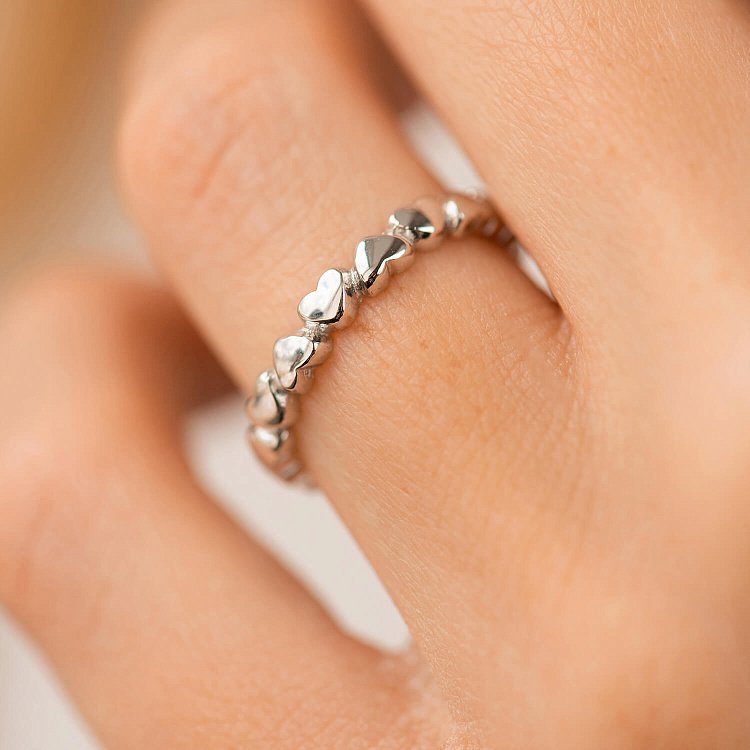 Золотое кольцо "Сердца" к05352 от ювелирного магазина Оникс - 1