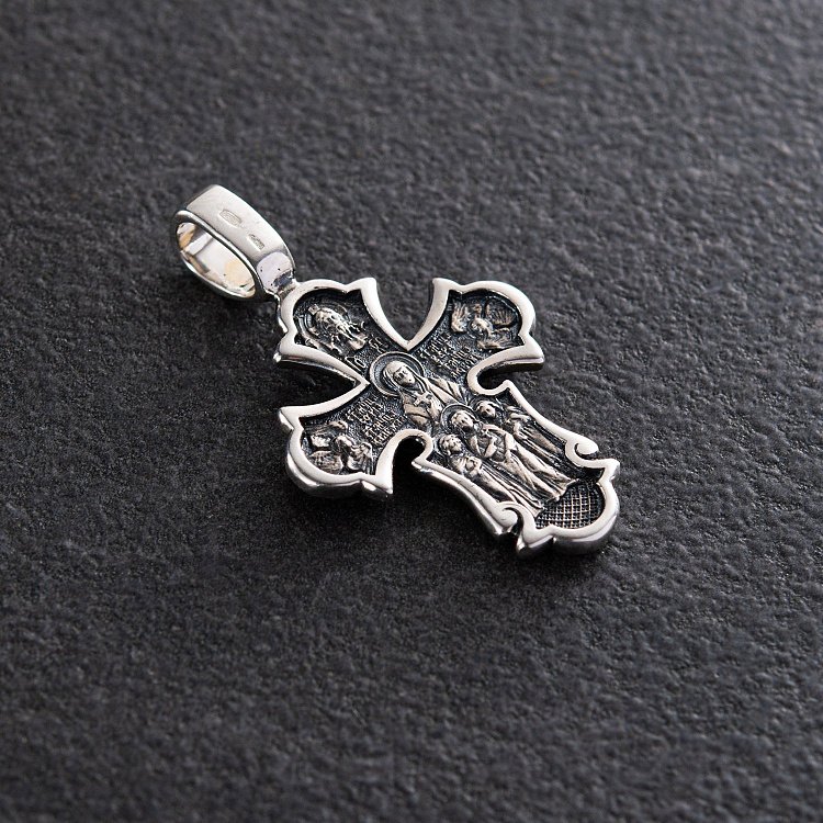 Серебряный православный крест (чернение) 132702 от ювелирного магазина Оникс - 2