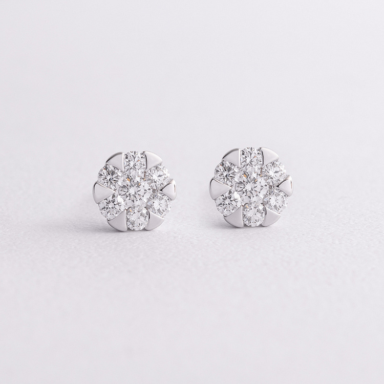 Золотые серьги - пусеты (бриллианты) сб0621lg от ювелирного магазина Оникс