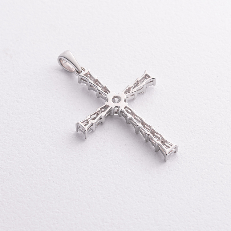 Крестик в белом золоте с бриллиантами пб0368cha от ювелирного магазина Оникс - 1