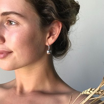 Серебряные серьги "Шарики" 121101 №7