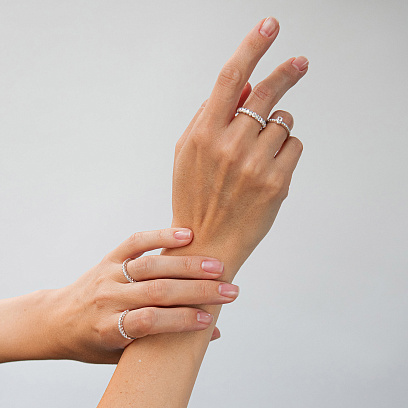 Золотое кольцо с бриллиантами кб0642lg №9