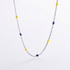 Колье в серебре (синяя и желтая эмаль) 181270 от ювелирного магазина Оникс