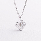 Колье в белом золоте "Клевер" (бриллианты) колб0196mi от ювелирного магазина Оникс - 1