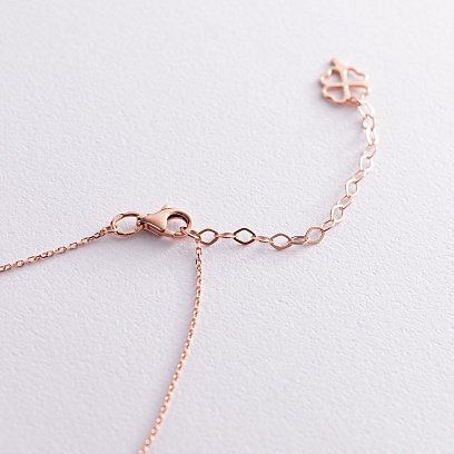 Золотое колье "Клевер" (оникс) кол01661 №5