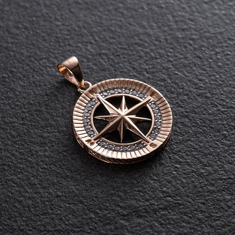 Золотий кулон "Роза вітрів" п03329 від ювелірного магазину Онікс - 1