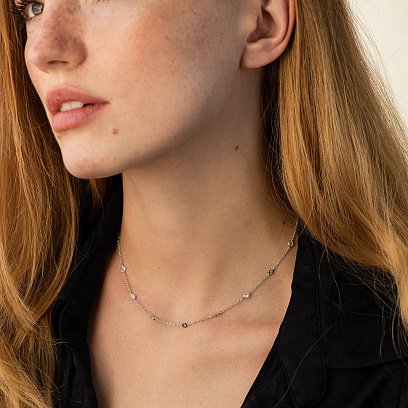 Золотое колье с бриллиантами колб0123sm №2