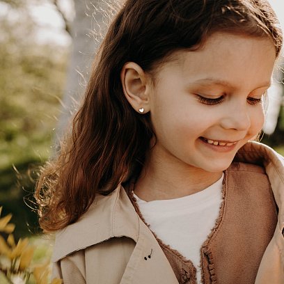 Серьги - пусеты "Сердечки" в желтом золоте с08345 №5