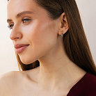 Золоті сережки з доріжкою різнокольорових натуральних каменів с09721 от ювелирного магазина Оникс - 3