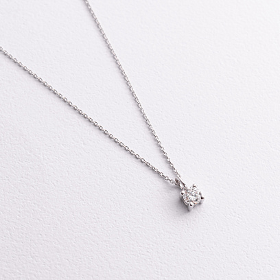 Золотое колье с бриллиантом колб0174у №2