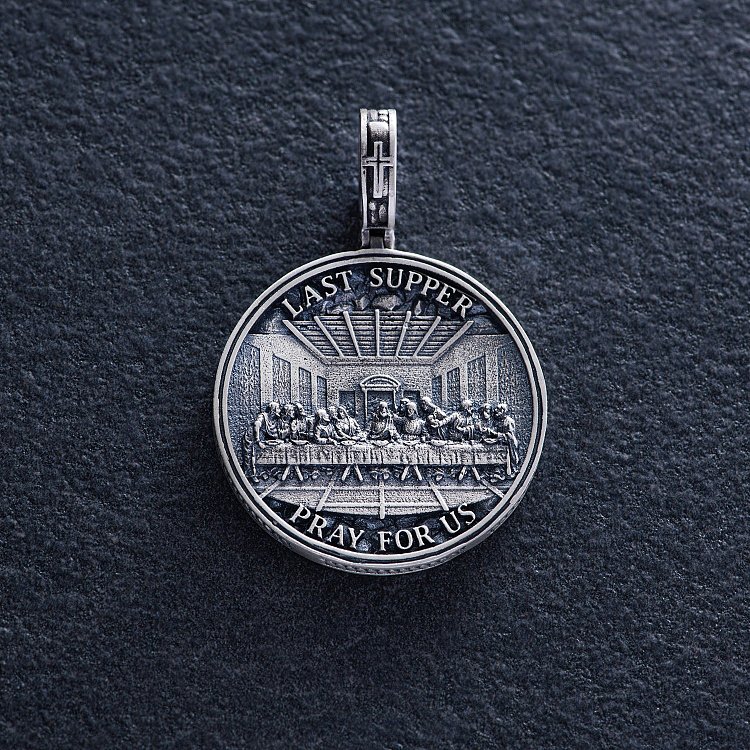 Серебряная подвеска "Last supper. Pray for us (Тайная вечеря)" 7101 от ювелирного магазина Оникс