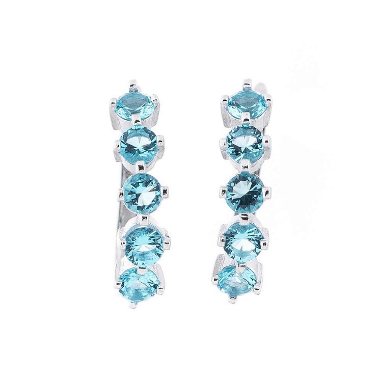 Срібні сережки з фіанітами (родій) 122098 - 1 Срібні сережки з фіанітами (родій) 122098 від ювелірного магазину Онікс - 1