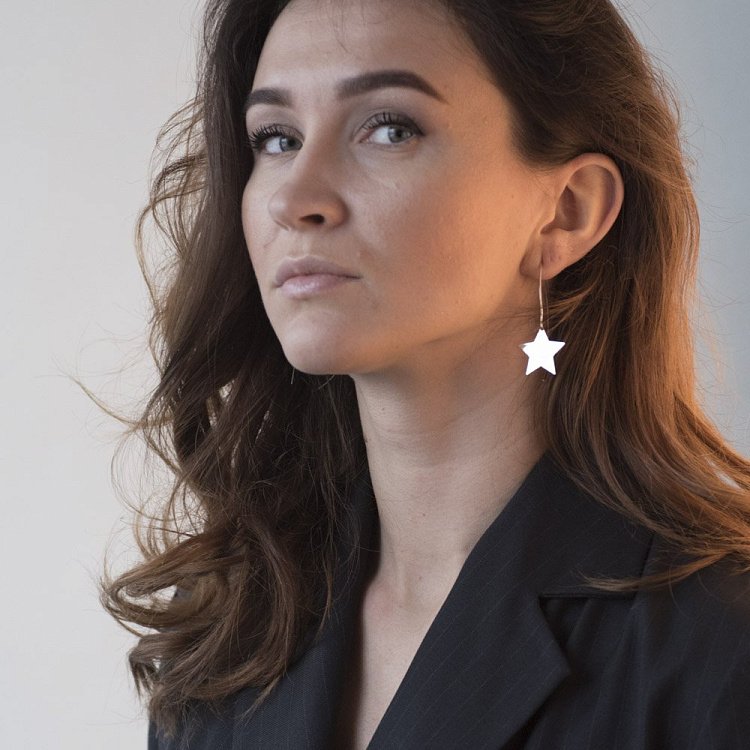 Срібні сережки "Зірочки" 122145 від ювелірного магазину Онікс - 3