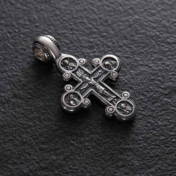 Православний хрест з чорнінням 13089 від ювелірного магазину Онікс - 1