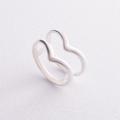 Подвійна срібна каблучка 112656 №2