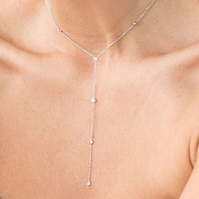 Серебряное колье с фианитами 18654 №9