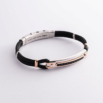 Чоловічий браслет з кевлара з чорною шпінеллю ZANCAN EXB787R-N №3