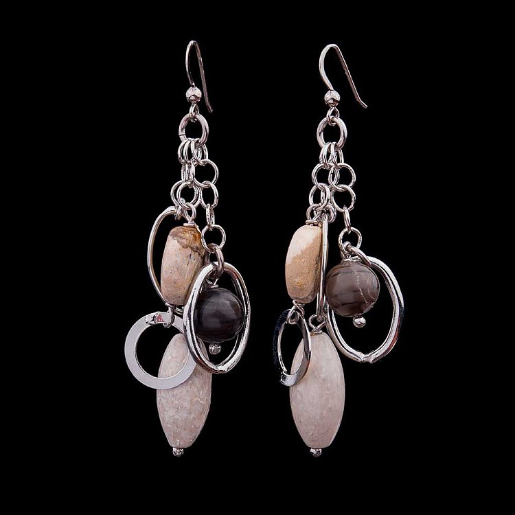 Серьги с агатом 191с11 - 2 Серьги с агатом 191с11 от ювелирного магазина Оникс - 2