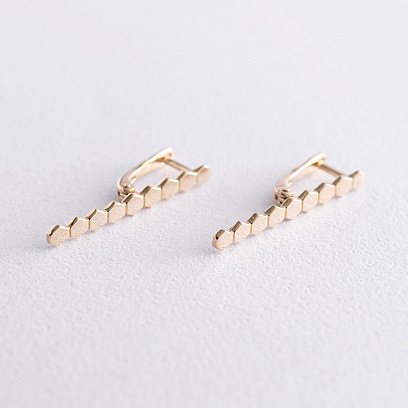 Золотые серьги "Грани" с07274 №2