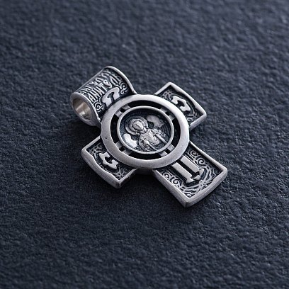 Серебряный православный крест "Господь Вседержитель. Ангел Хранитель. Спаси и Сохрани" 133233 №3