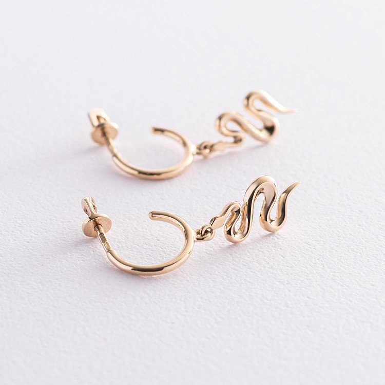 Золоті сережки - пусети "Змії" с07370 від ювелірного магазину Онікс - 2