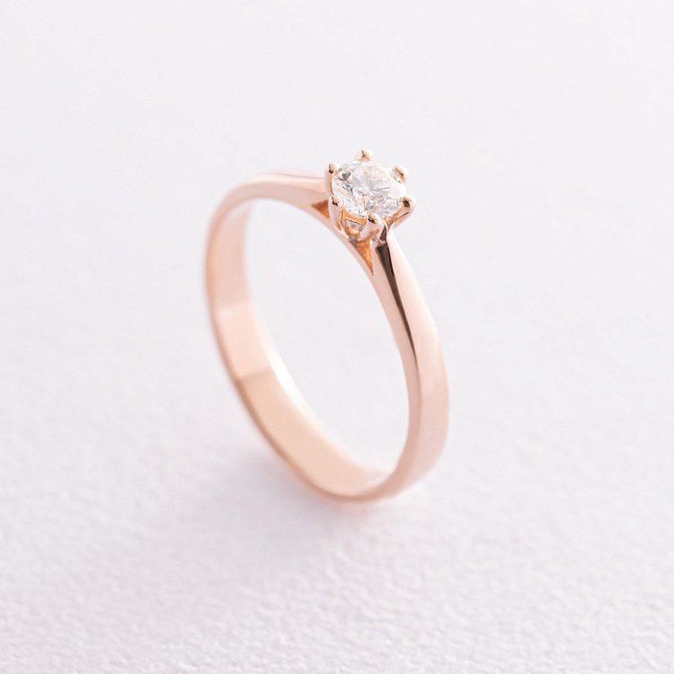 Заручальна золота каблучка з діамантом кб0416 - 4 Заручальна золота каблучка з діамантом кб0416 від ювелірного магазину Онікс - 4