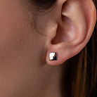 Сережки - пусети "Квадратики" у білому золоті с05487 от ювелирного магазина Оникс - 6