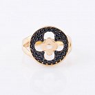 Золотое кольцо "Цветок-клевер" к05187 от ювелирного магазина Оникс - 2