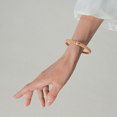 Жорсткий браслет "Marie" у червоному золоті (фіаніти) б05587 №6