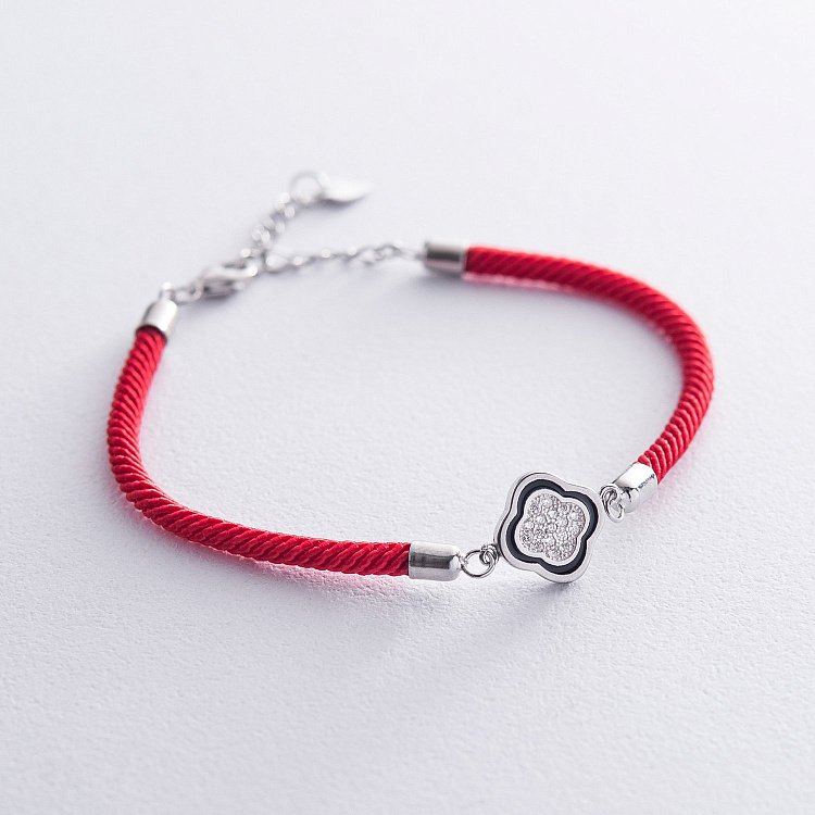 Серебряный браслет "Клевер" (фианит) 141431 от ювелирного магазина Оникс