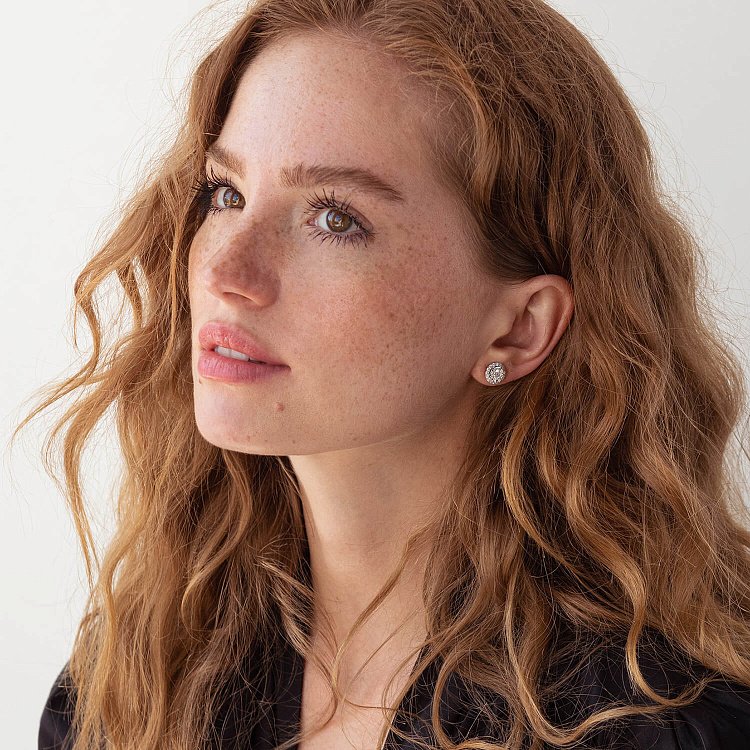 Золоті сережки - пусети з діамантами с314 від ювелірного магазину Онікс - 3