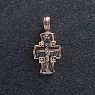 Золотий хрест "Розп'яття Господнє. Ангел Охоронець" п02645 от ювелирного магазина Оникс - 1