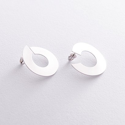 Серьги-пусеты "Головокружение" в белом золоте с06679 №4