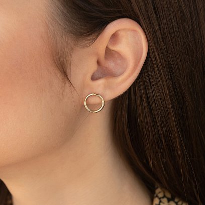 Золоті сережки "Кругообіг" (1.25 см) с06694 №2