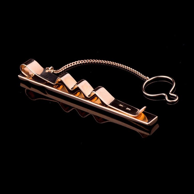 Затиск для краватки з візерунком заж00007к - 1 Затиск для краватки з візерунком заж00007к від ювелірного магазину Онікс - 1