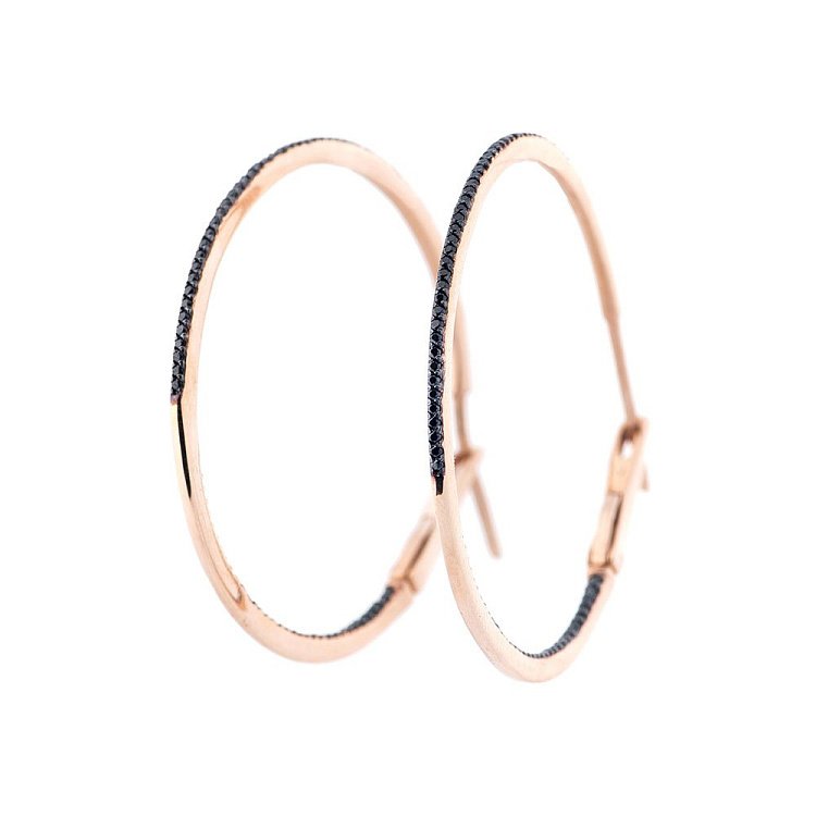 Золоті сережки-кільця з фіанітами с321к від ювелірного магазину Онікс