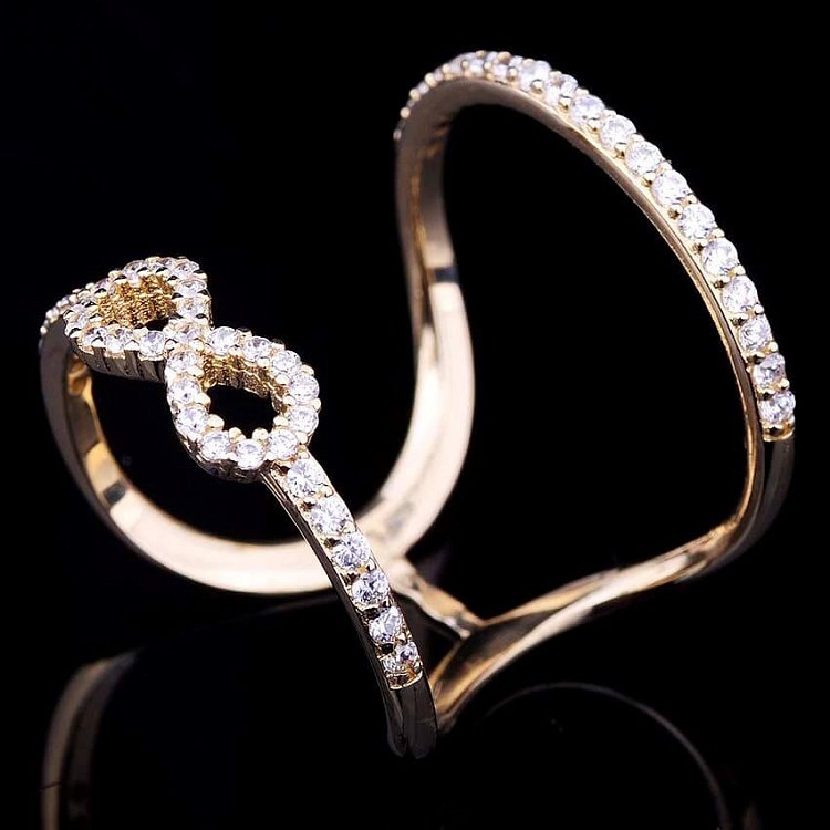 Золота жіноча каблучка "Нескінченність" к03286 від ювелірного магазину Онікс - 1