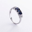 Серебряное кольцо с сапфирами и фианитами GS-01-063-3110 от ювелирного магазина Оникс