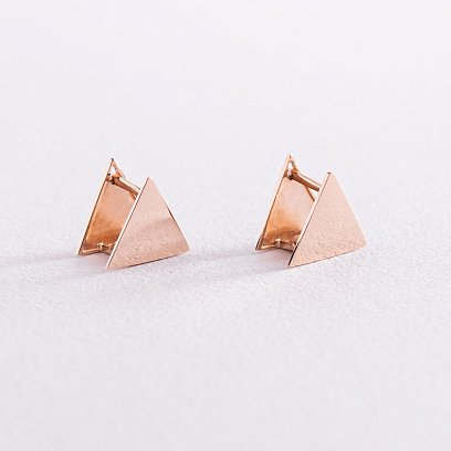 Серьги "Треугольники" (красное золото) с07737 №2