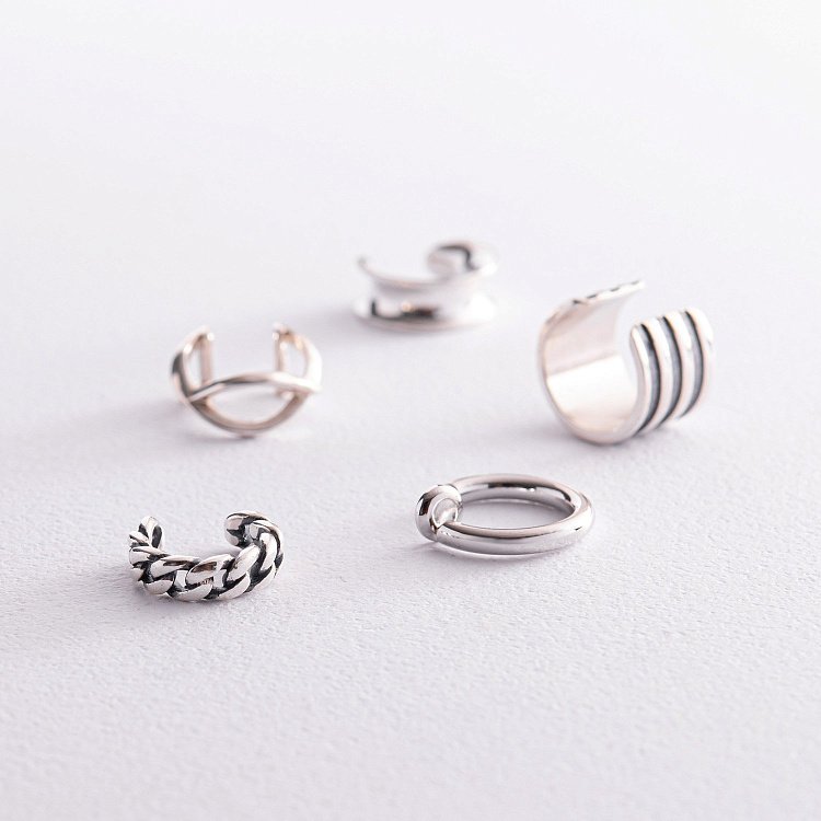 Срібна сережка - каффа "Ланцюжок" 123214 від ювелірного магазину Онікс - 9