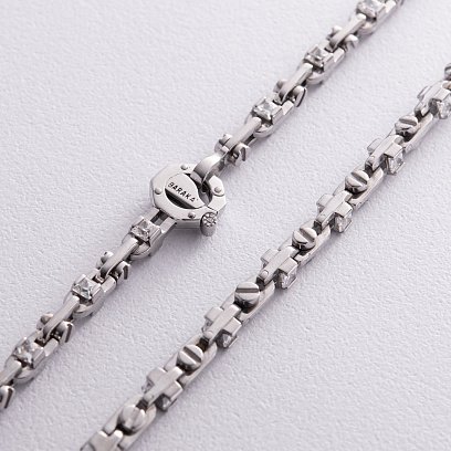 Чоловічий срібний ланцюжок з фіанітами 882 №6